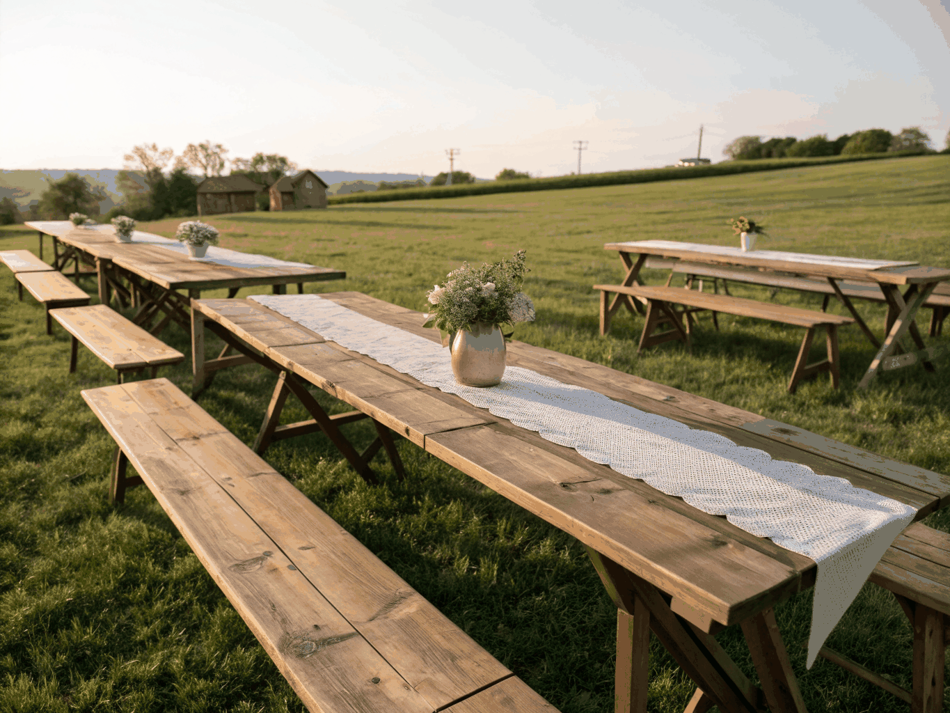 Durable folding camping chairs and table set
